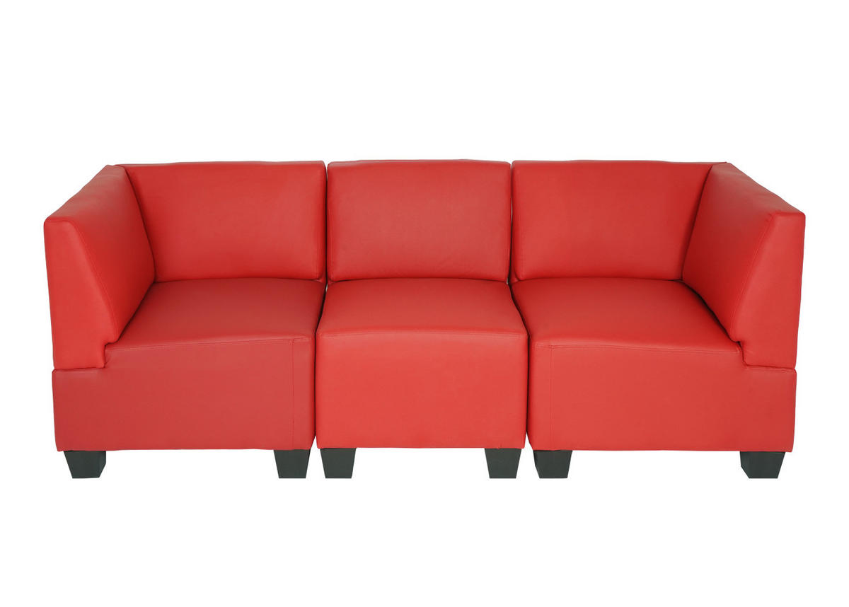 MODULAR 3-SITZER SOFA Rot - Rot, Textil (197/76/72cm) - MCW