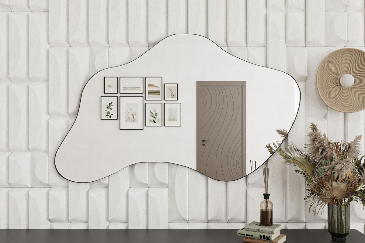 WANDSPIEGEL Halo Schwarz 60x120 cm - Schwarz, Holzwerkstoff (60/120/3.5cm) - moebel17