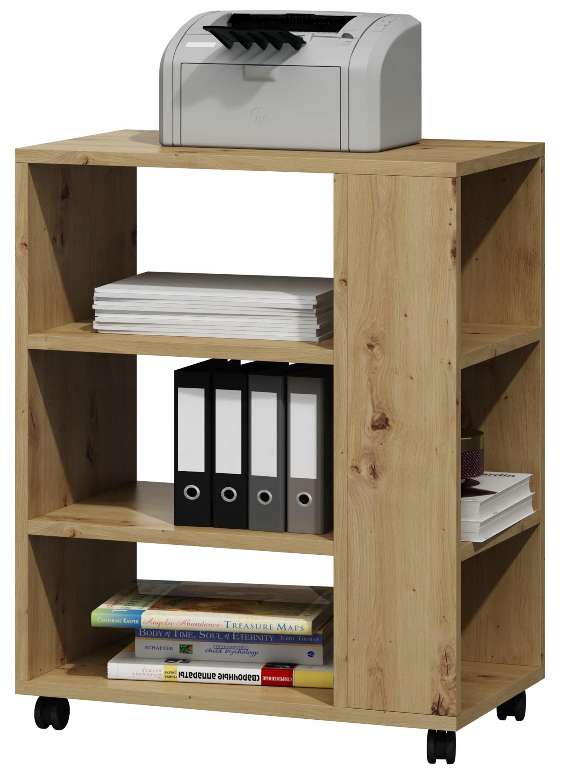 DRUCKERTISCH Artisan Eiche 60/40/74 cm mit Rollen - Eiche Artisan, Holzwerkstoff (60/74/40cm) - Matkam Möbel
