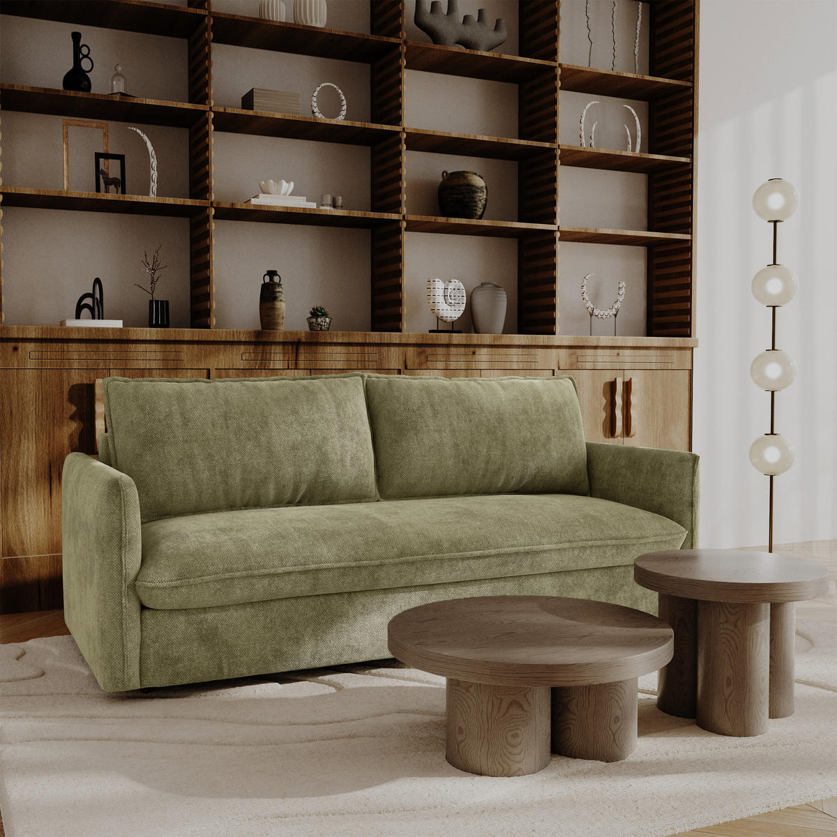 SCHLAFSOFA Express AVA Köpergewebe Vintage-Grün 178cm - Dunkelgrün/Grün, Textil (178/78/100cm) - Premium Interiors