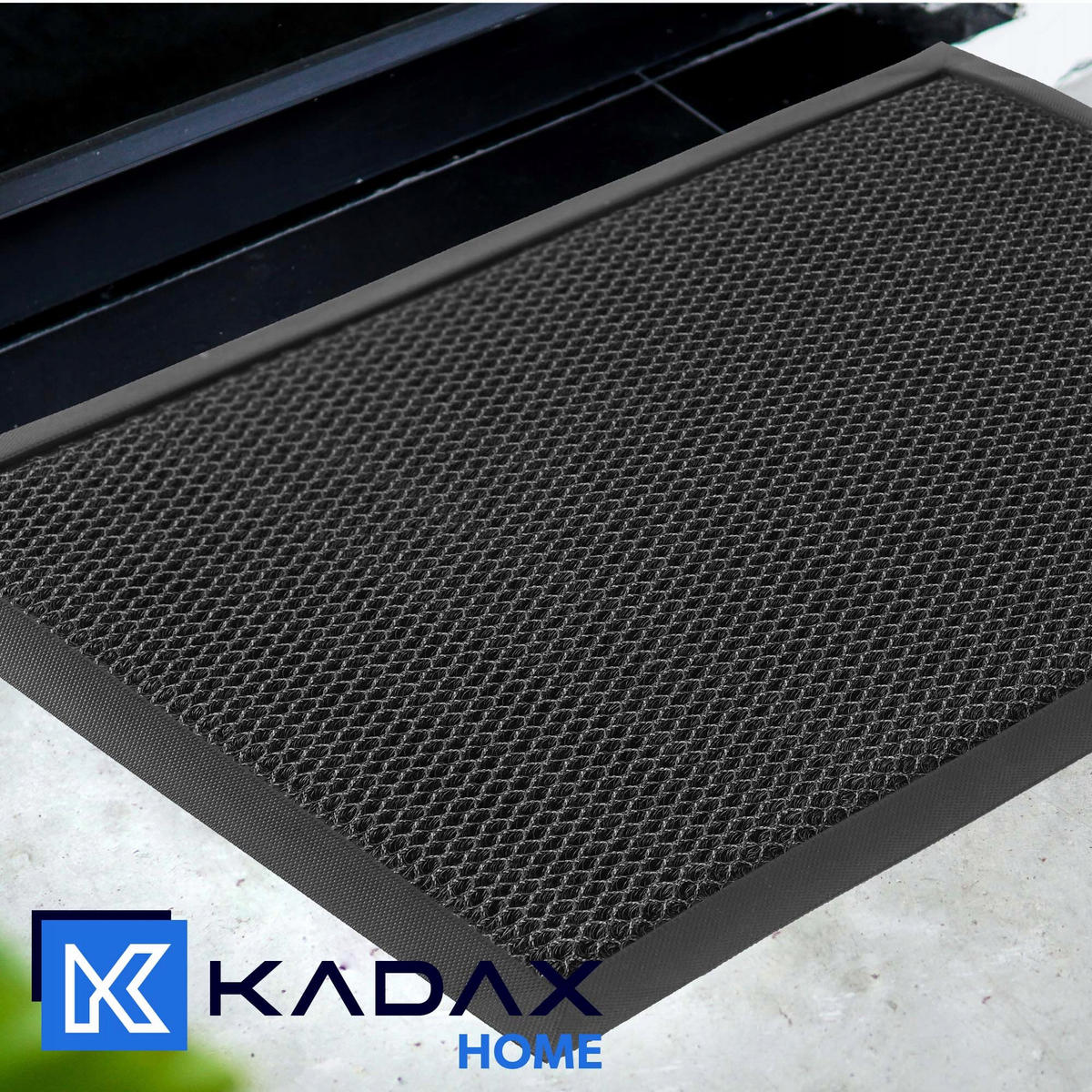 FUSSMATTE 60x40 cm schwarz - Schwarz, Kunststoff (60/40cm) - KADAX