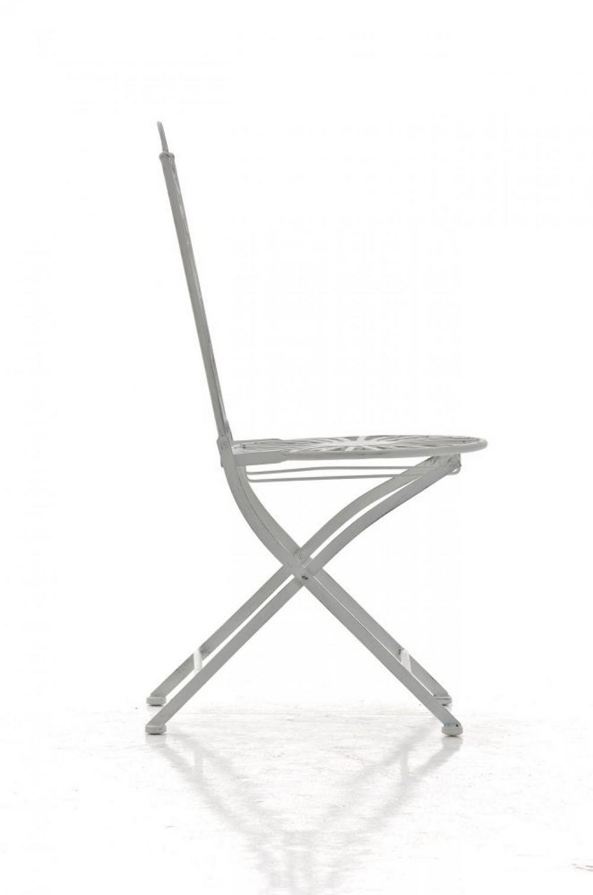 GARTENKLAPPSTUHL Metall Antik Weiß - Weiß, Metall (40/92/50cm) - CLP