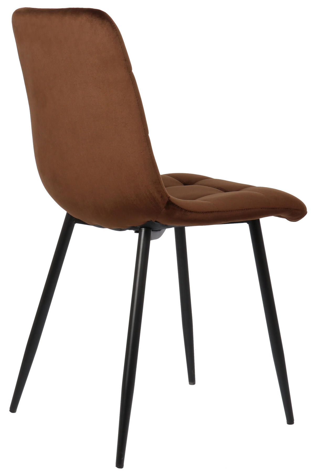 ESSZIMMERSTUHL Till Samt, Gestell Metall matt Schwarz Braun - Schwarz/Braun, Textil/Metall (45/88/52cm) - TPFLiving