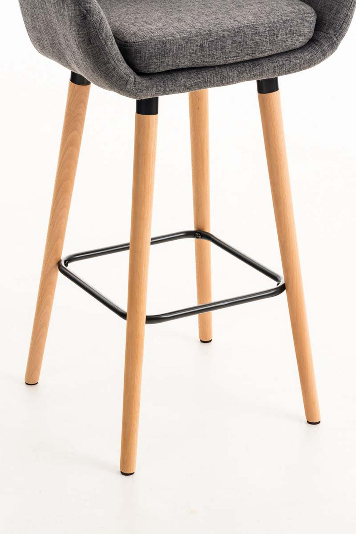 BARHOCKER Grande, Gestell Holz, Stoff Hellgrau - Braun/Grau, Holz/Textil (55/99/46cm) - TPFLiving