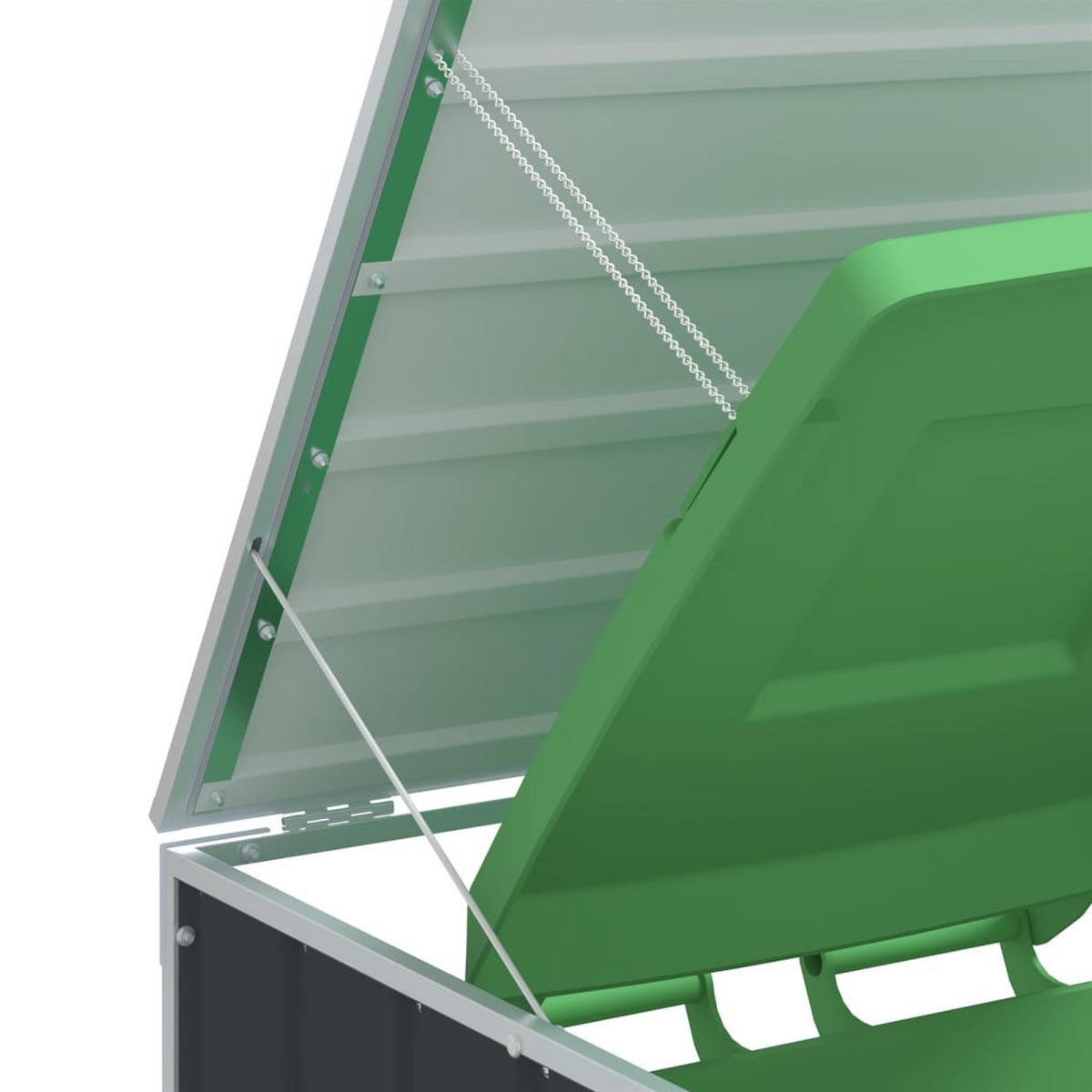 MÜLLTONNENBOX Für 2 Tonnen Anthrazit 144/81/113 Cm Stahl - Anthrazit, Metall (81/113/144cm) - vidaXL