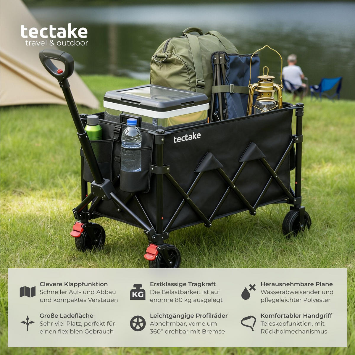 BOLLERWAGEN Rollrider, inklusive Einlegeboden, Belastbarkeit 100 kg, schwarz - Schwarz, Kunststoff (51/89/95cm) - tectake