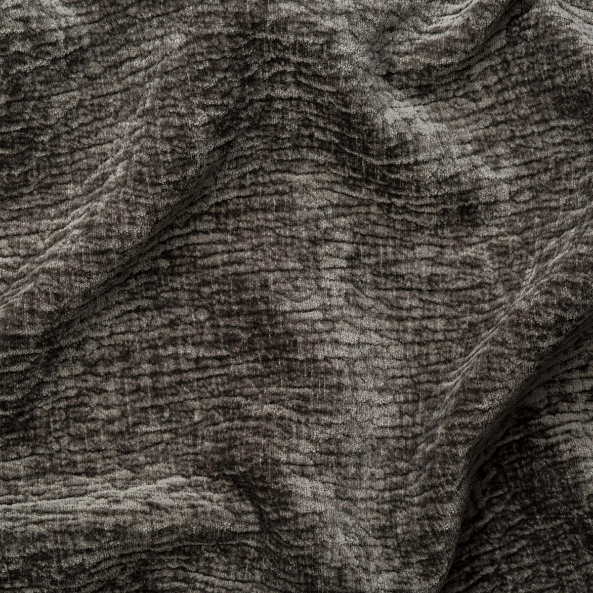 ECKSOFA Puffy mit Schlaffunktion und Bettkasten - besonders weich und puffig aus Dunkelgrau Stoff mit Chenillestruktur - Ottomane links - Dunkelgrau/Schwarz, Holz/Kunststoff (138/266cm) - S-Style Möbel