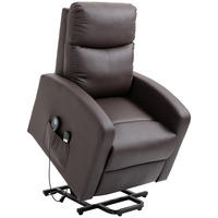 SESSEL mit Aufstehhilfe, Massagesessel mit Liegefunktion, Fernbedienung, Braun - Braun, Kunststoff (89/105/72cm) - HOMCOM