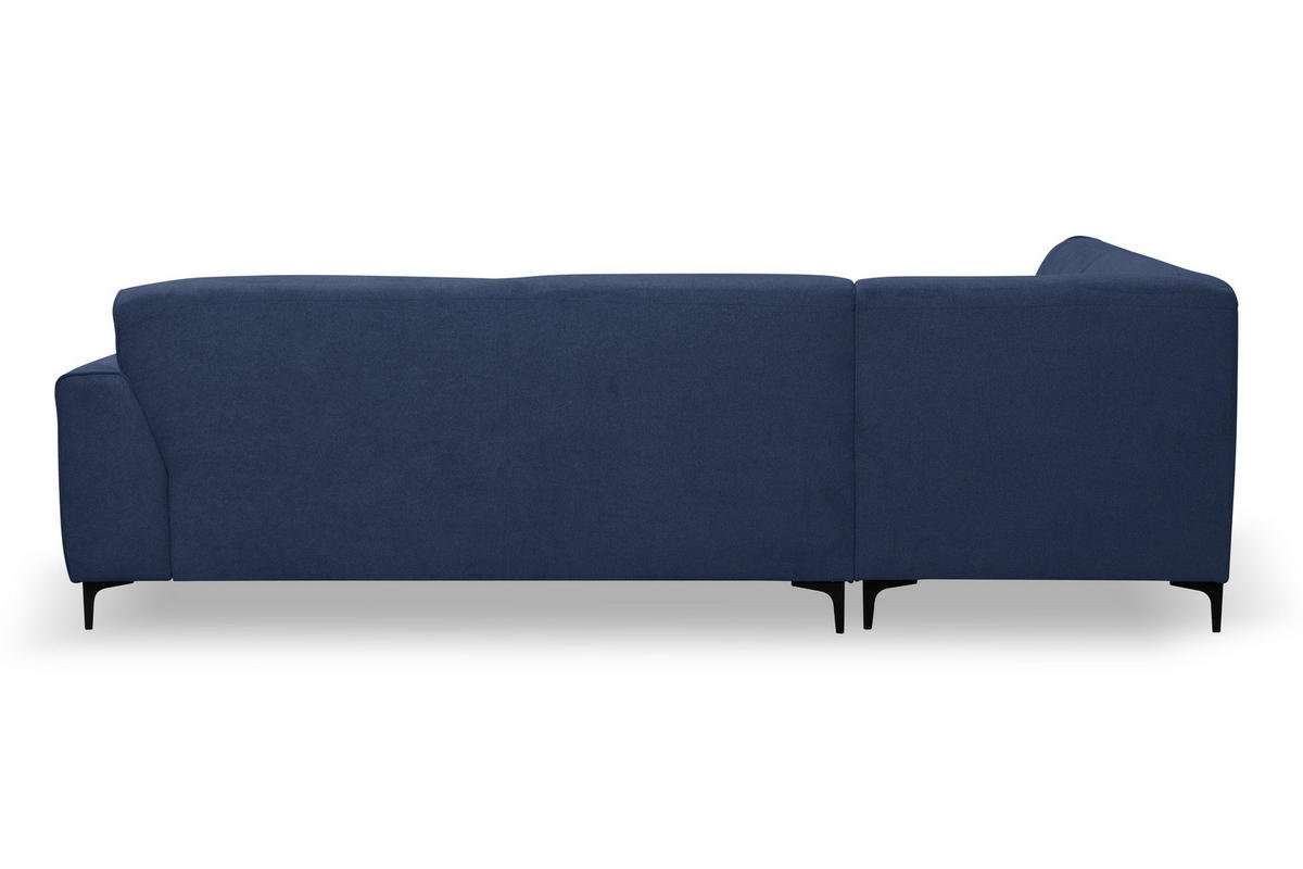 ECKSOFA Mula in L-Form, Coach Farbe: Blau, Velourstoff, Ottomane Links - Blau, Textil (210/274cm) - VENASI MÖBEL