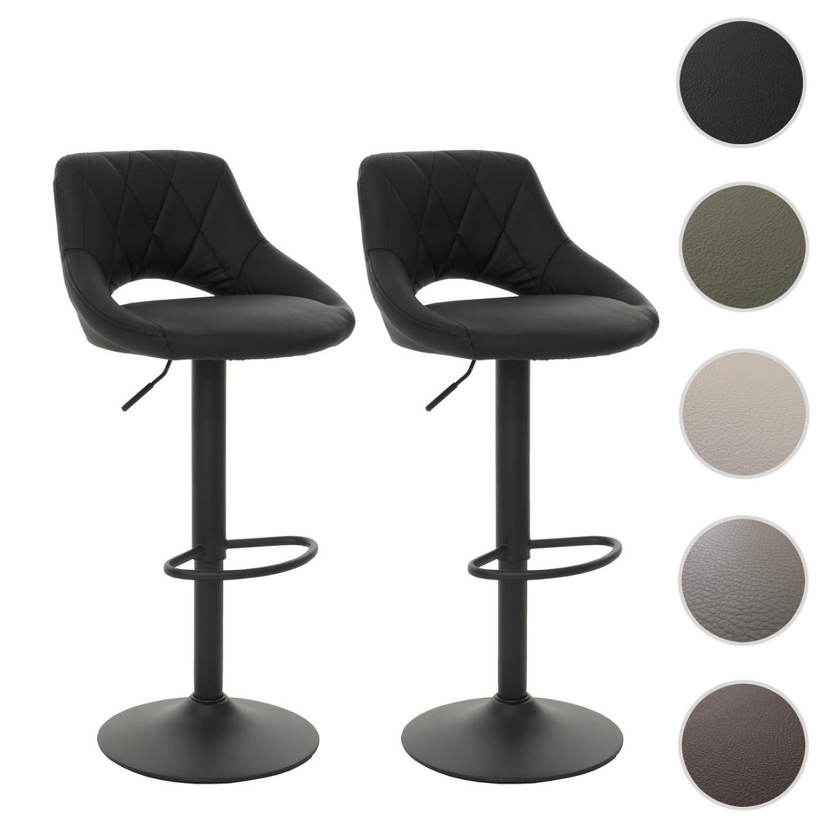 BARHOCKER Schwarz 2er-Set - Schwarz, Textil (47/107/44cm) - MCW