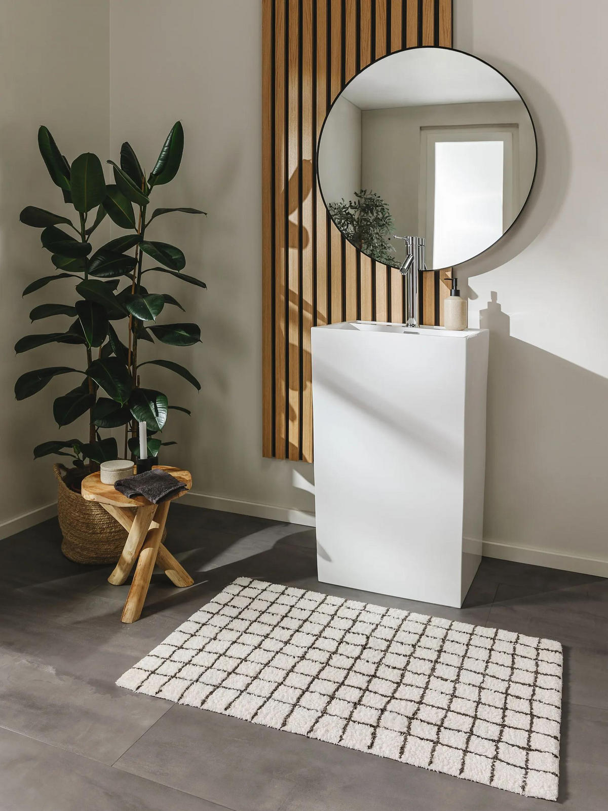 BADEMATTE Wavu Weiß 60x100 cm - Weiß, Textil (60/100cm) - benuta Nest