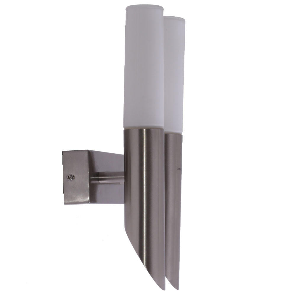 LED AUSSEN-WANDLEUCHTE Edelstahl Silber - Silberfarben, Glas (16.5/31.5/10.5cm) - Brilliant