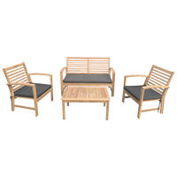 GARTENMÖBEL Goa Grau 4er-Set - Grau, Holz - Happy Garden