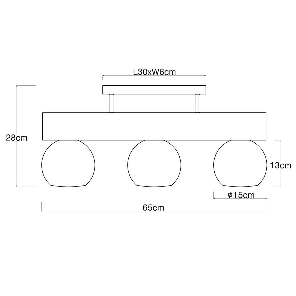 DECKENLEUCHTE MOITAS Braun Holzoptik - Braun, Glas (65/15/28cm) - Globo Lighting