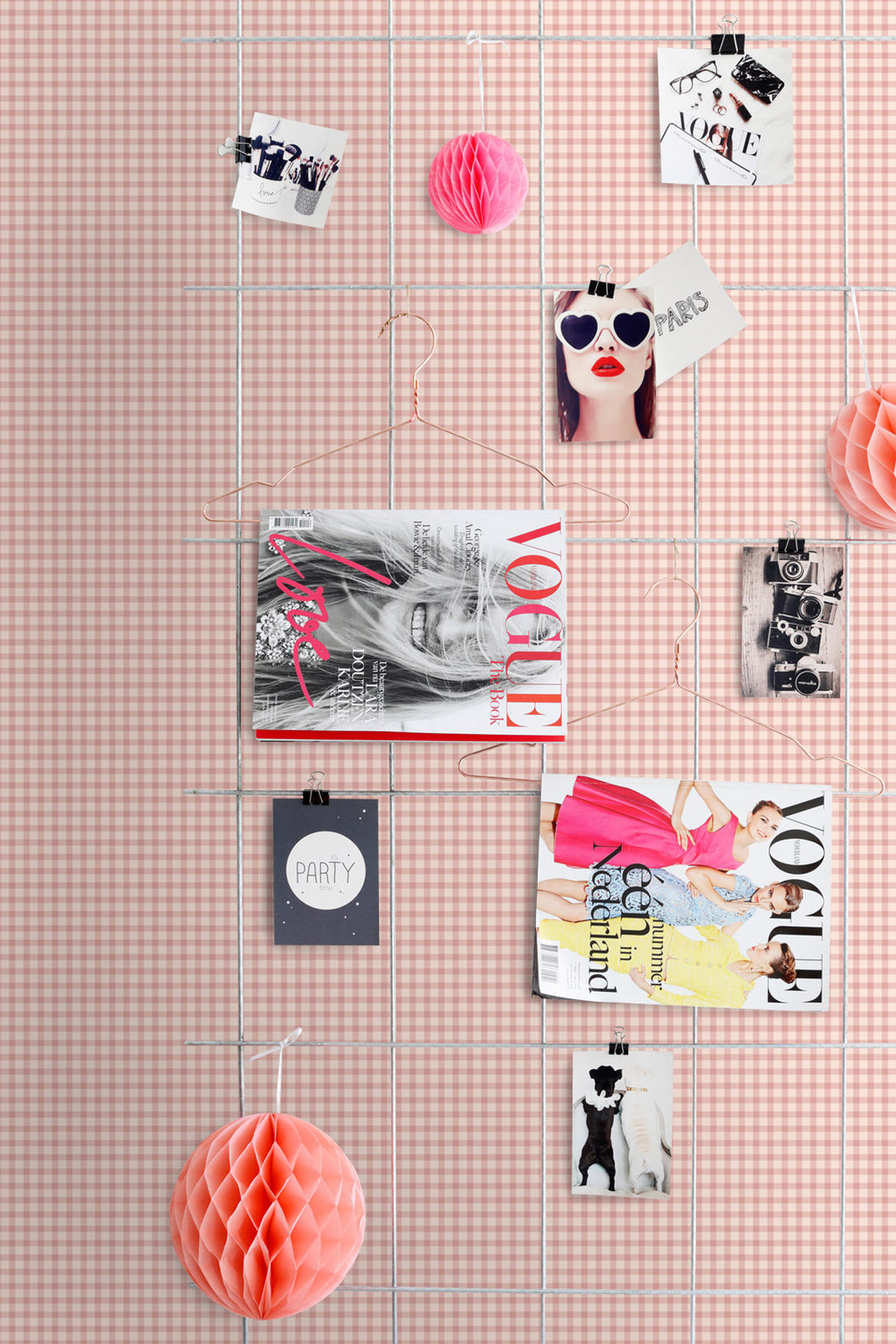 TAPETE Karomuster 50 x 900 cm - Pink, Papier (50/900cm) - ESTAhome