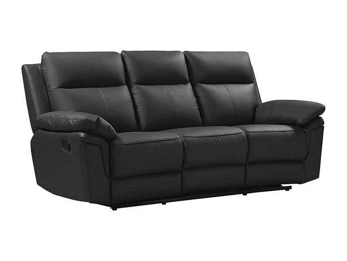 SOFAGARNITUR mit Relaxfunktion - 4 -Sitzer - Leder - schwarz - PAKITA - Schwarz, Leder (208/102/92cm) - Vente-Unique