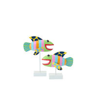 DEKOOBJEKT FISCH UMI - Multicolor, Holz (6/34/27cm) - J-Line
