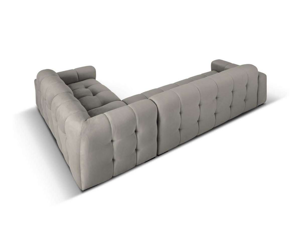 ECKSOFA rechts Kendal aus Samt dunkelgrau 6 Sitzplätze - Dunkelgrau, Textil (231/332cm) - Micadoni