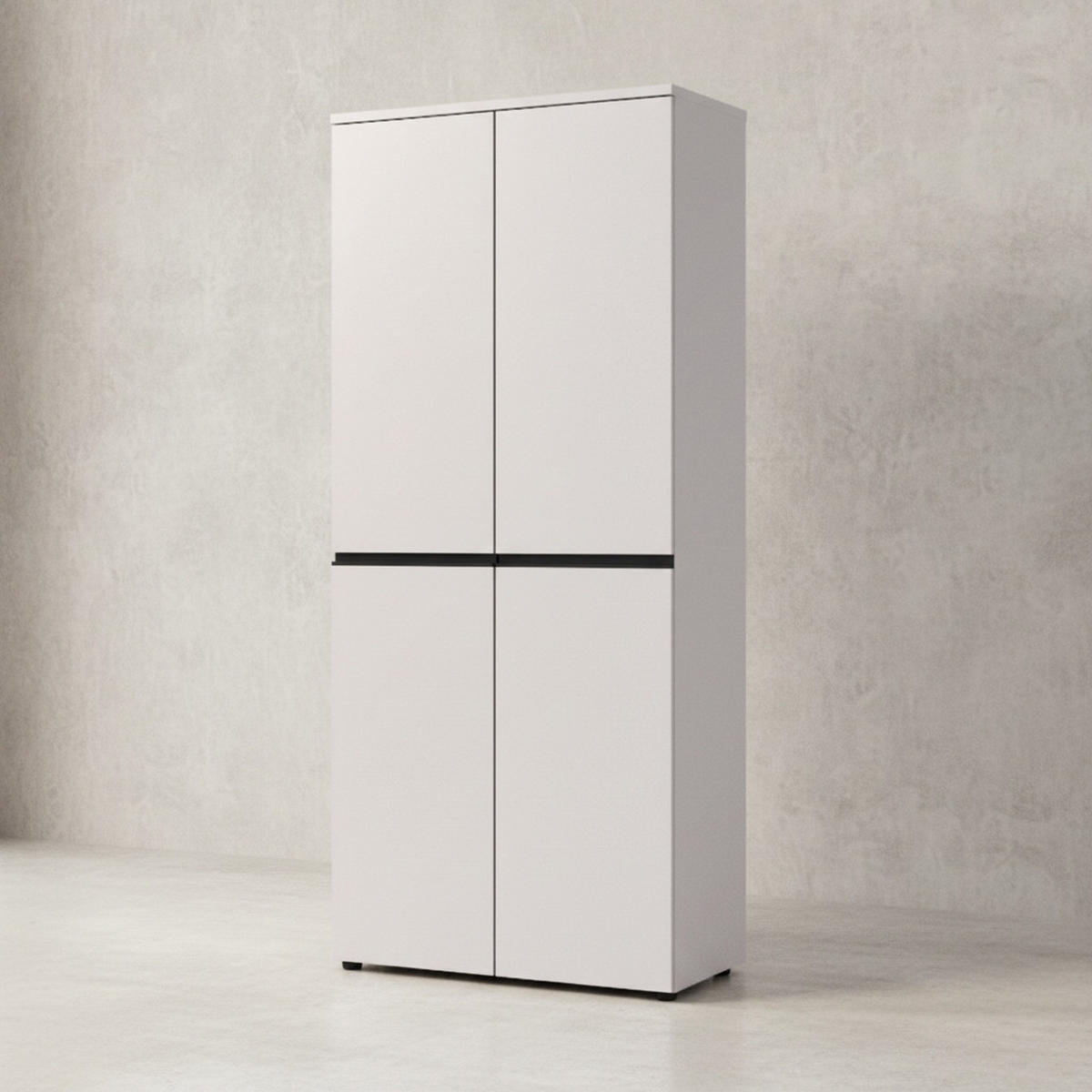 AKTENSCHRANK STUTTGART, 197 cm hoch, 5 Ordnerhöhen, Soft-Close Greige - Beige, Holzwerkstoff (81/197/40cm) - KADIMA DESIGN