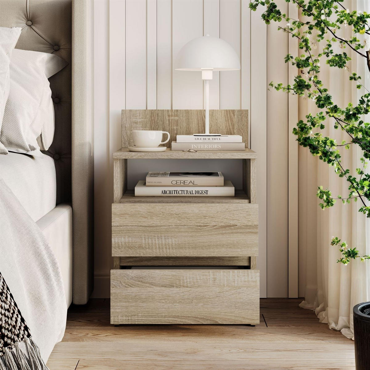 NACHTTISCH HANA M1 Sonoma Eiche - Sonoma Eiche, Holzwerkstoff (40/59/32cm) - Lookway