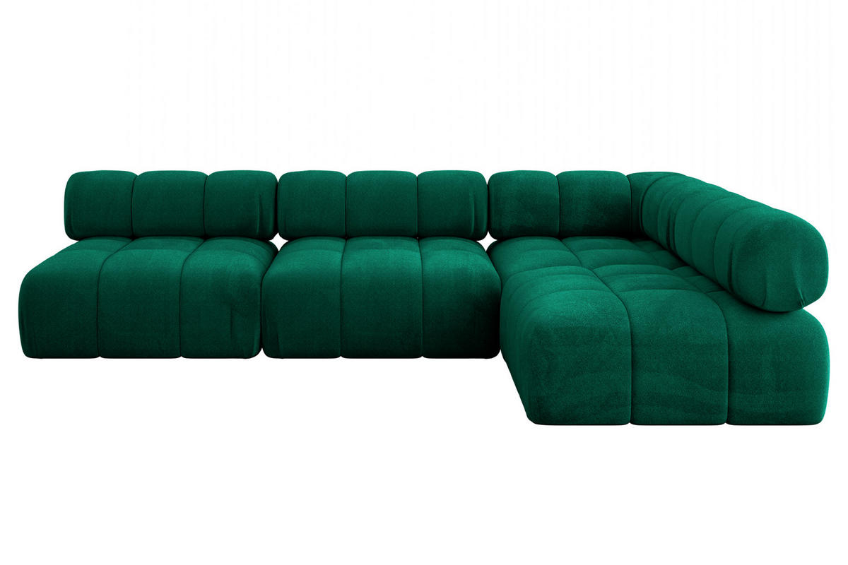 ECKSOFA modulares Sofa Samaro-L2 - 285x190x70 cm Dunkelgrün Velours - Dunkelgrün, Holzwerkstoff/Textil (285/190cm) - ALTDECOR