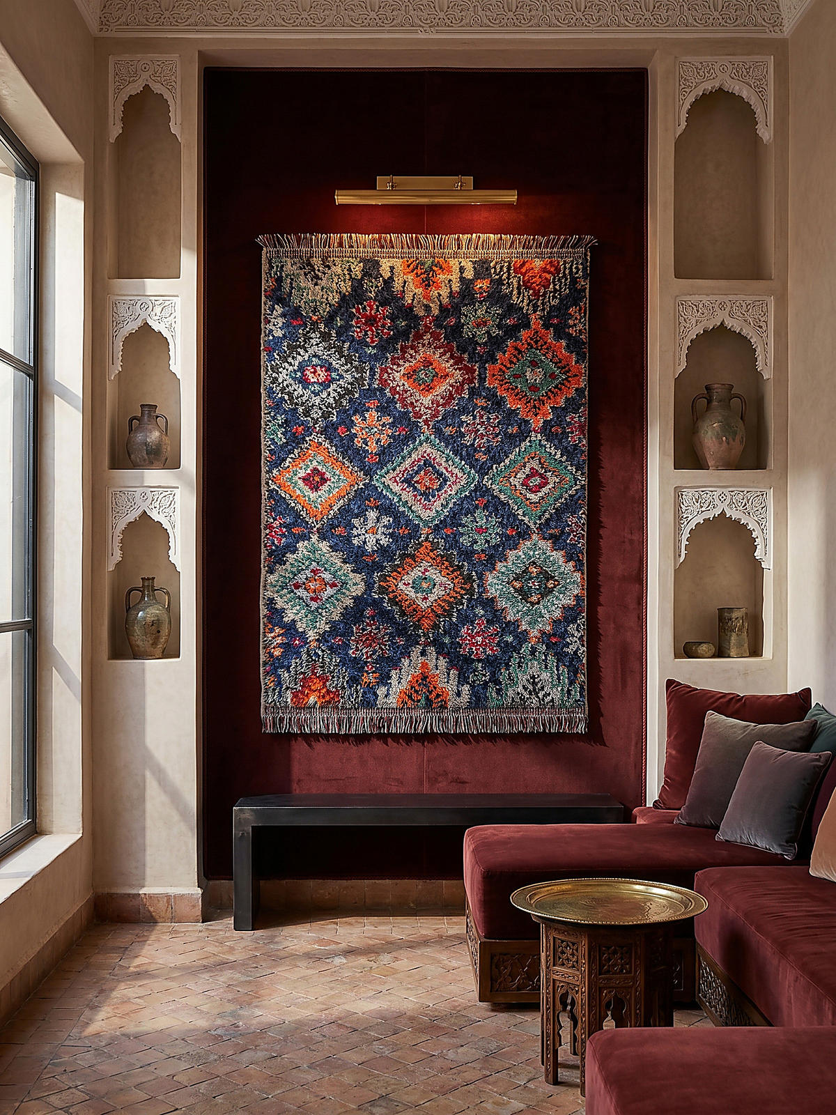 HOCHFLORTEPPICH mit Fransen TAFRAUT, im Berber-Stil, Marineblau, 200 x 300 cm - Blau, Textil (300/200cm) - KADIMA DESIGN