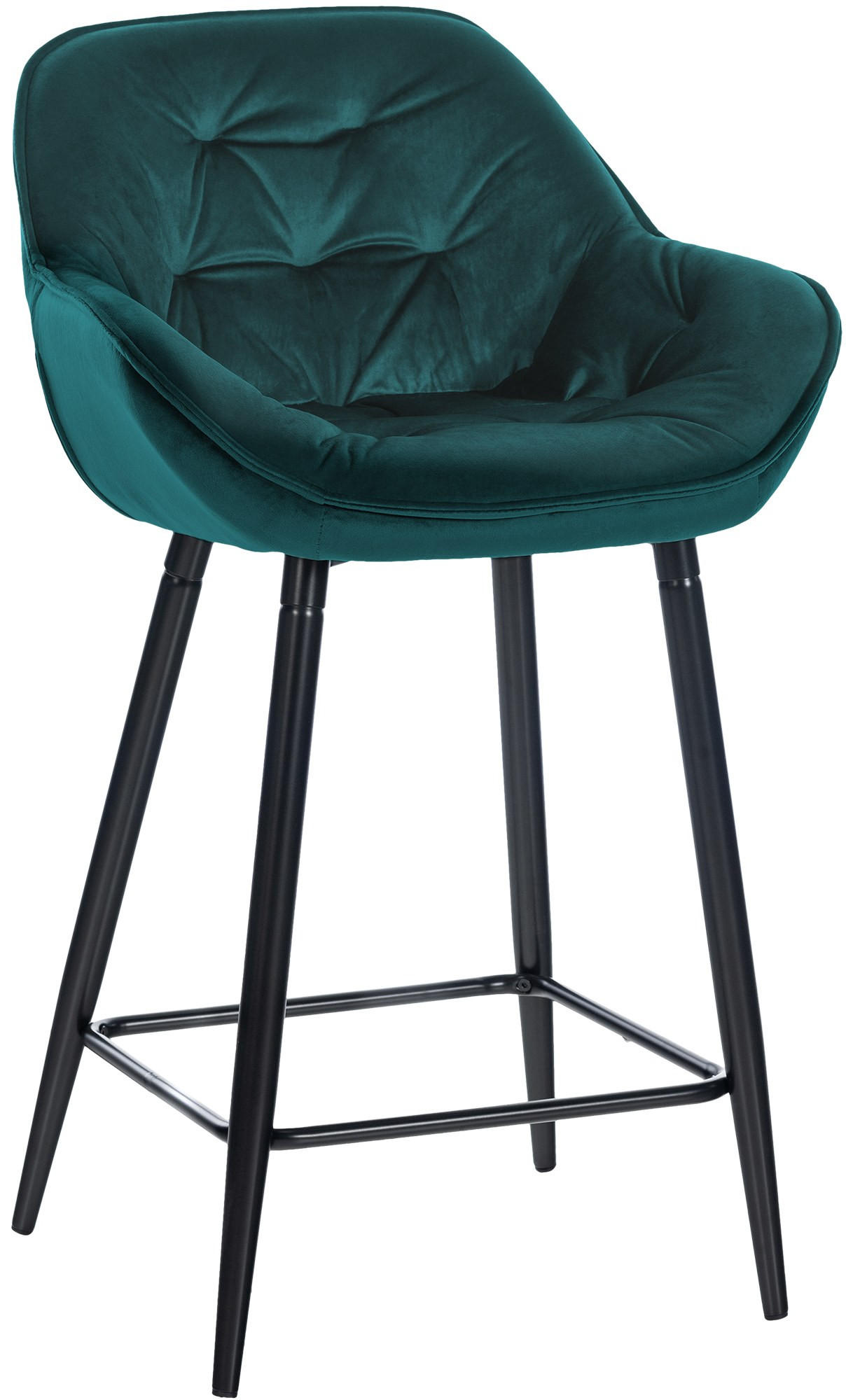 BARHOCKER Samt dunkelgrün - Dunkelgrün/Schwarz, Textil/Metall (54/103/57.5cm) - CLP