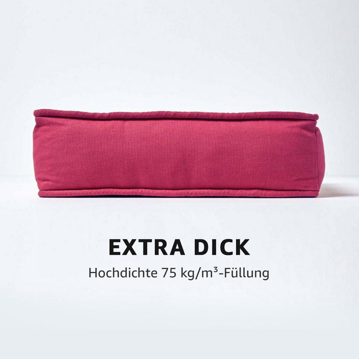 SITZKISSEN rot 40/40/10 cm – Stuhlkissen Baumwolle - Rot, Textil (40/40/10cm) - Homescapes