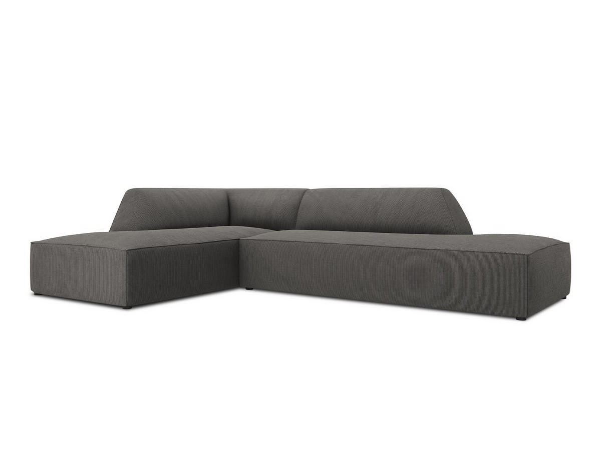 ECKSOFA links Ruby aus Cord dunkelgrau 4 Sitzplätze - Dunkelgrau, Textil (180/273cm) - Micadoni