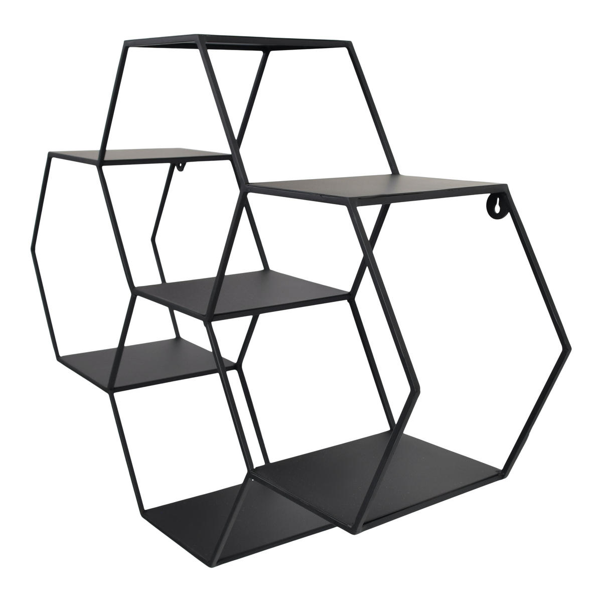 WANDREGAL Hexa Schwarz - Schwarz, Metall (80/57/20cm) - LOFT42