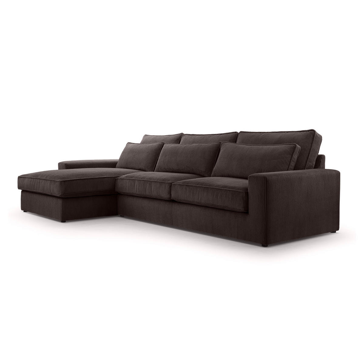 ECKSOFA 4 Sitzer Medan Mini, Dunkelbraun - Dunkelbraun, Textil (276/176cm) - Fedve
