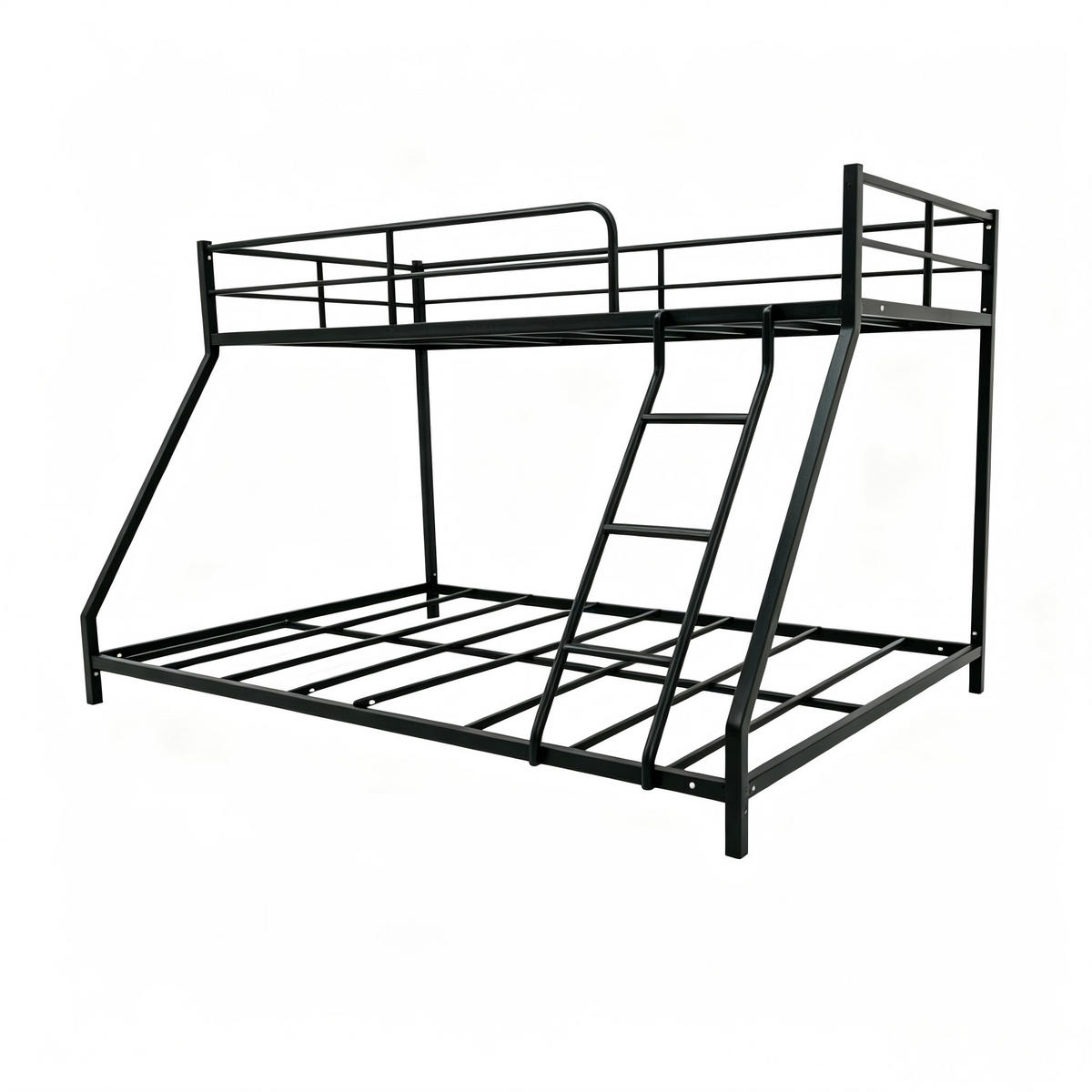BETT Etagenbett 140x200 cm Metall Schwarz - Schwarz, Metall (140/200cm) - Meubliv
