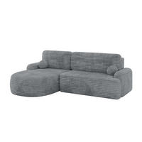 WOHNLANDSCHAFT mit Schlaffunktion und Bettkasten LIRA-L - 264x172x89 Dunkelgrau - Dunkelgrau, Holzwerkstoff/Textil (264/172cm) - ALTDECOR