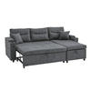 ECKSCHLAFSOFA 3-Sitzer Leinen mit USB-Anschluss und Stauraum Dunkelgrau 212,5/136/86 cm - Dunkelgrau, Textil (136/212.5cm) - Redom