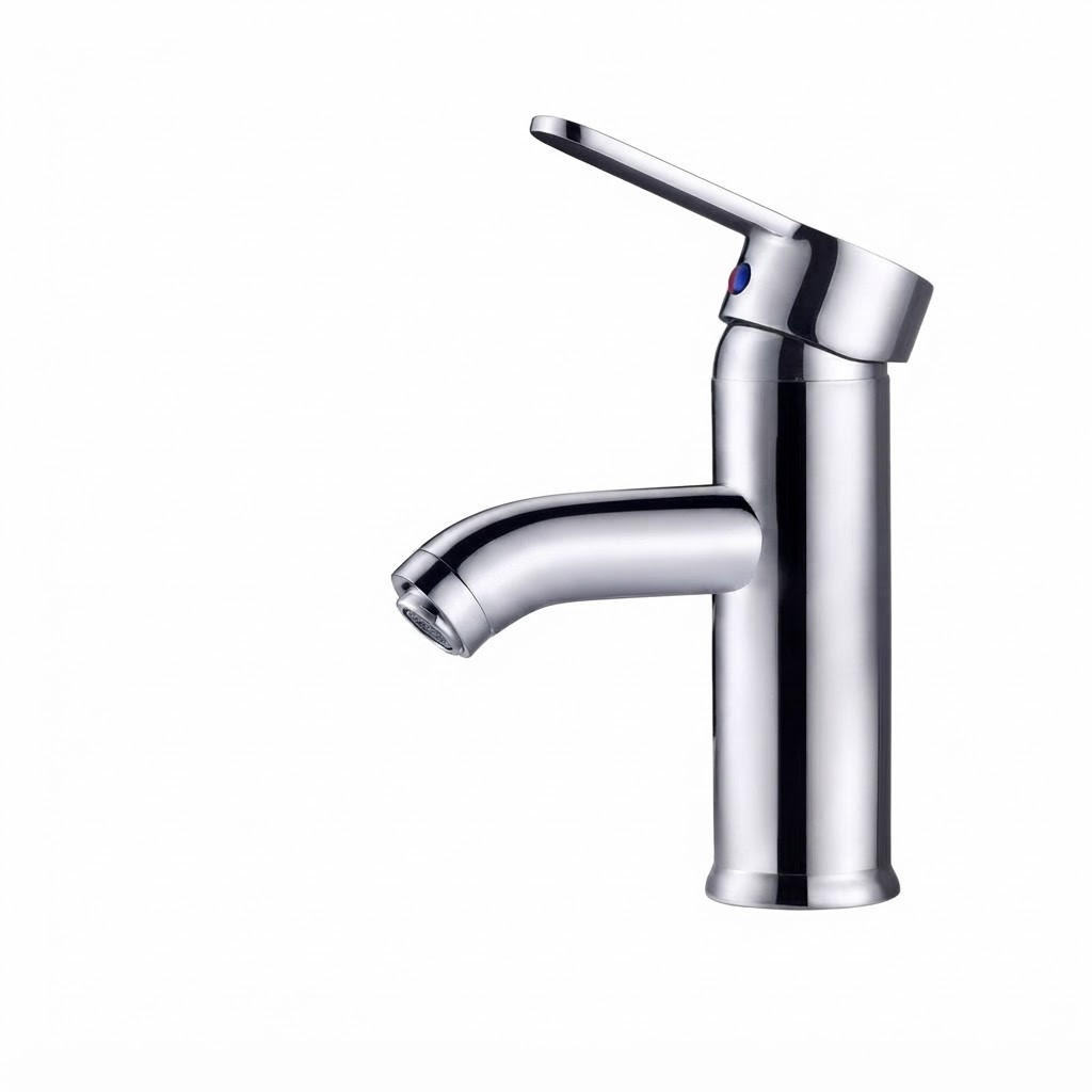 BADEZIMMERARMATUR mit Zulaufrohr, 16,5 cm hoch, silber. - Silberfarben, Metall (25/10/20cm) - Vallsero