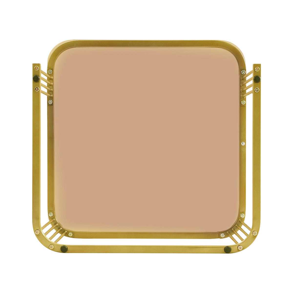 COUCHTISCH DE-025 Nestia Weiß/Gold/Teebraun 2-tlg. - Weiß, Holzwerkstoff (60/60/43cm) - ComfortXL