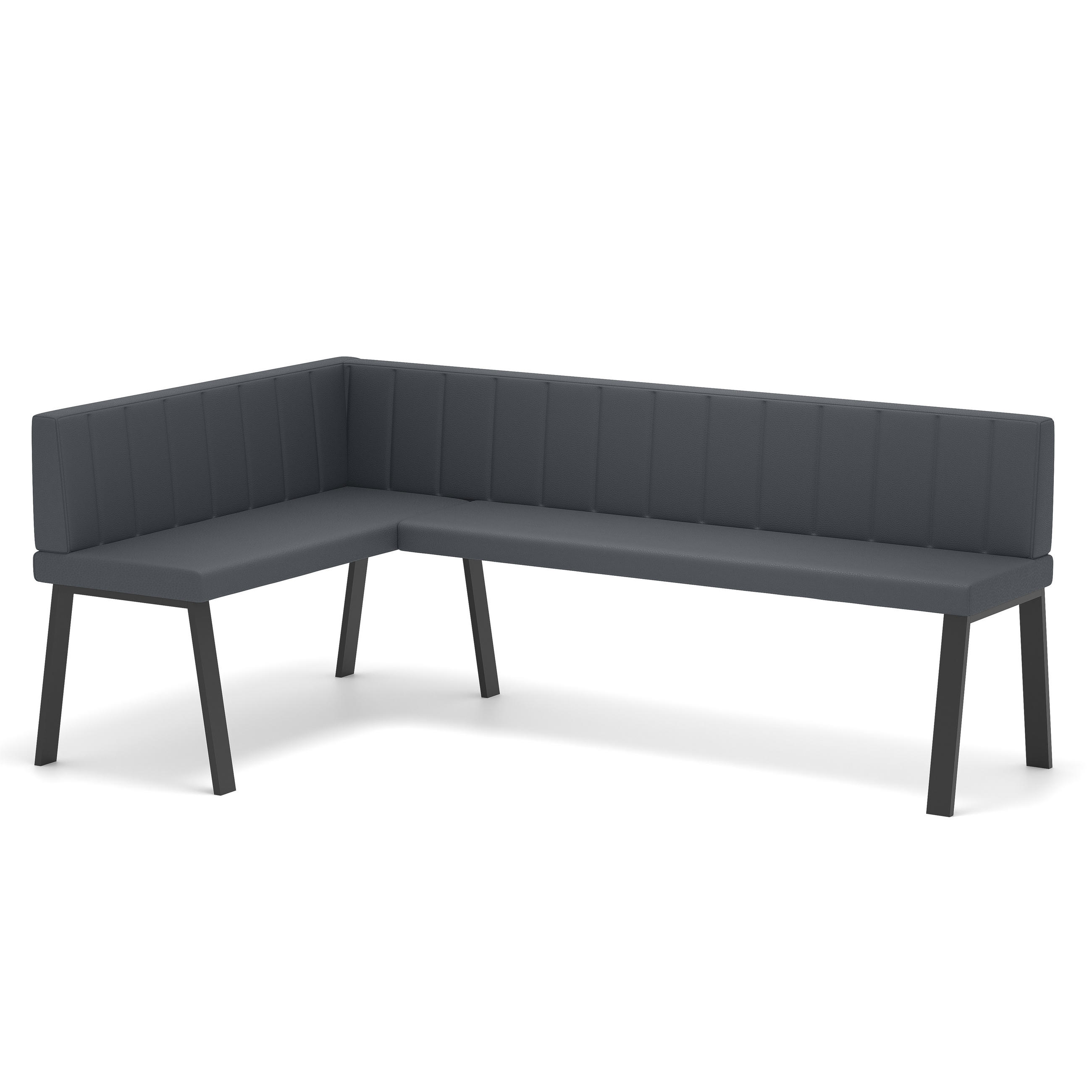 ECKBANK links MONO Y Kunstleder gesteppt, 128/168 cm Grau - Grau, Kunststoff/Textil (128/168cm) - Idohome