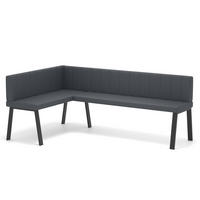 ECKBANK links MONO Y Kunstleder gesteppt, 128/168 cm Grau - Grau, Kunststoff/Textil (128/168cm) - Idohome