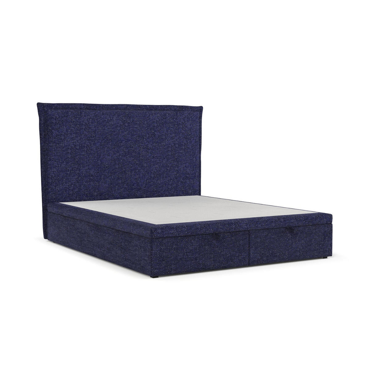 POLSTERBETT Eliot mit Stauraum 180/200 cm Marineblau im Alta Stoff - Schwarz/Dunkelblau, Holz/Holzwerkstoff (180/200cm) - AltaBeds