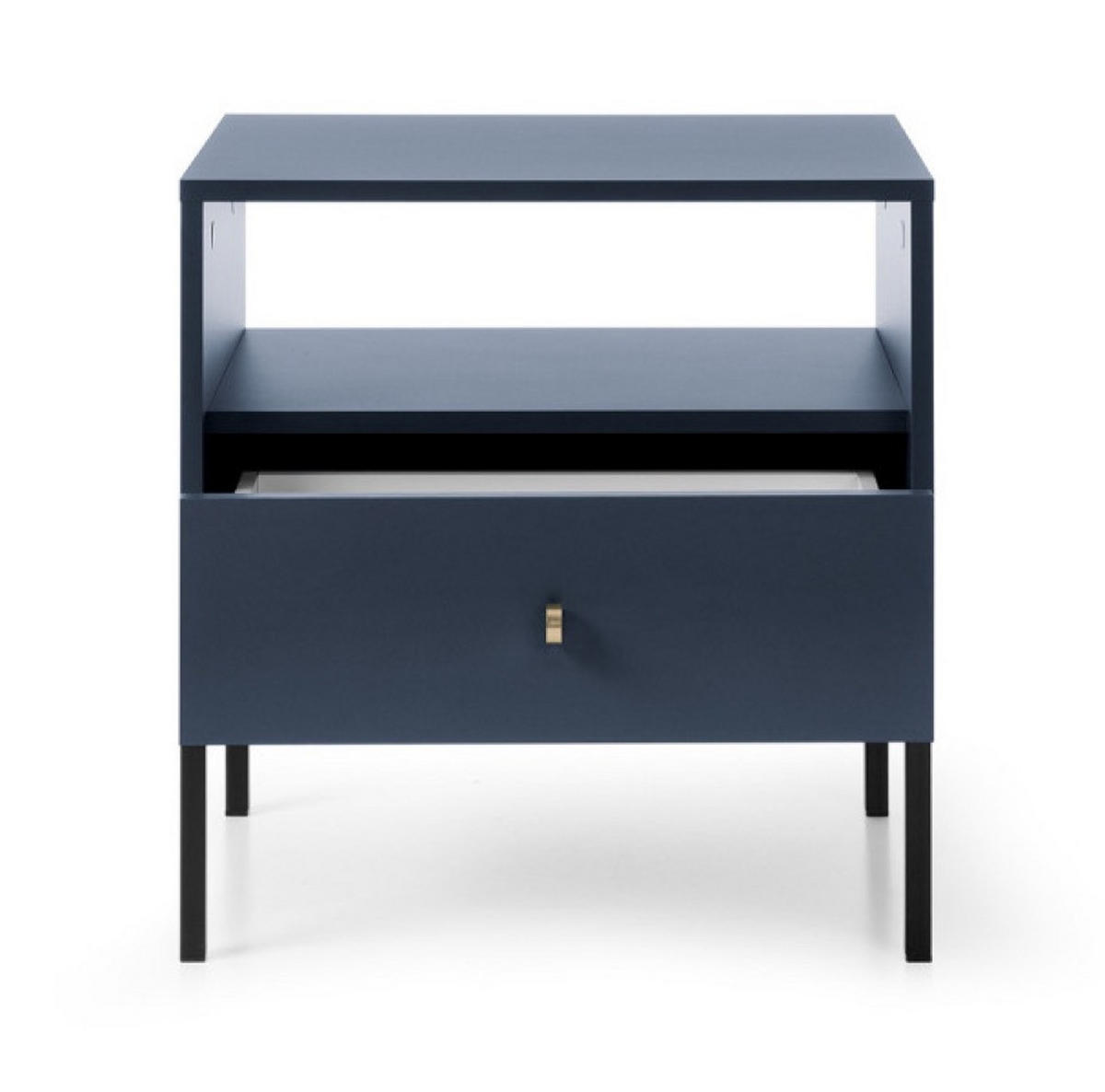 NACHTTISCH Granat Monako Mit Schwarzem Gestell - Blau, Holzwerkstoff (53.6/56.2/39cm) - Sepro Meble