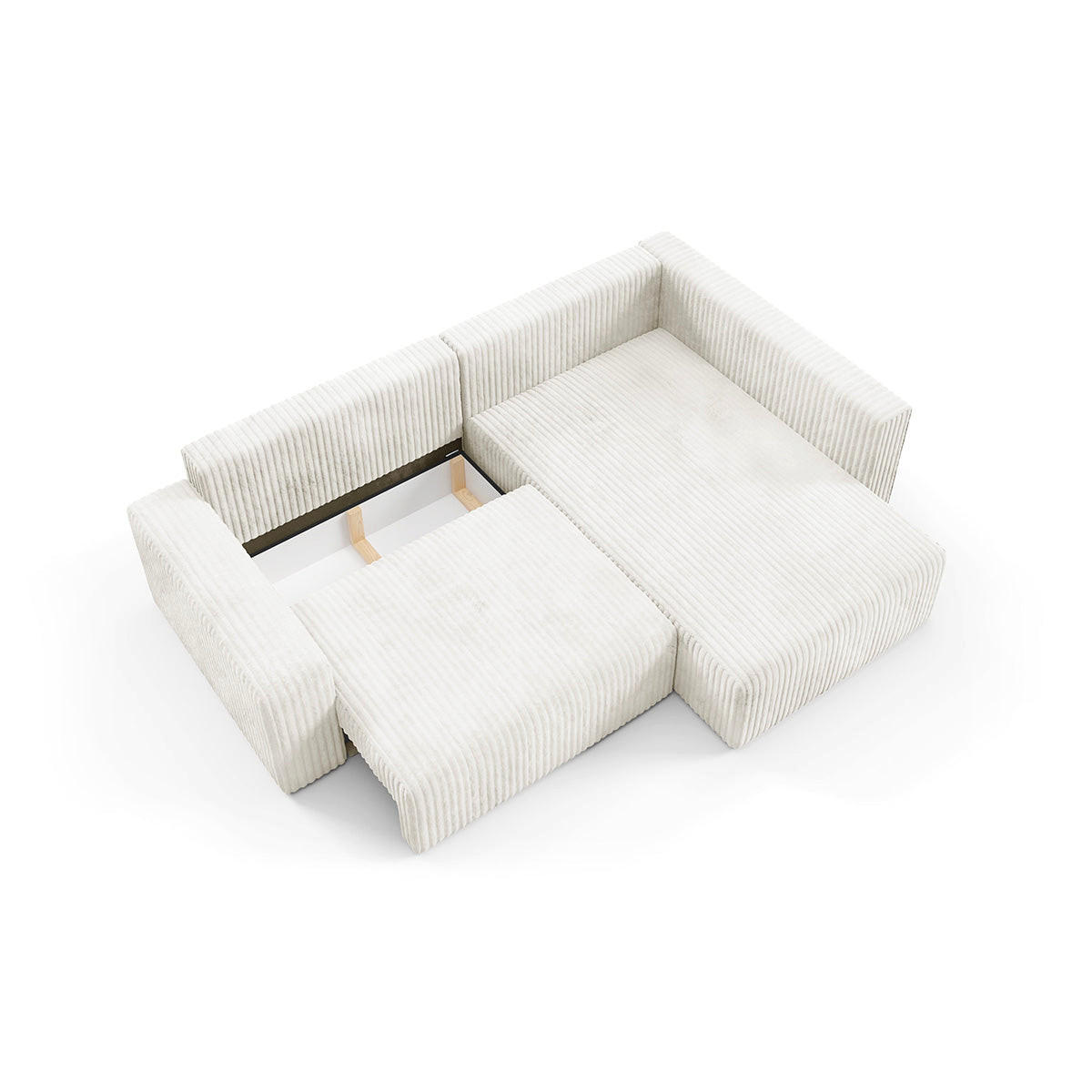 ECKSOFA Angela 4 Sitzplätze Weiß - Weiß, Holz (245/182cm) - Petits-meubles
