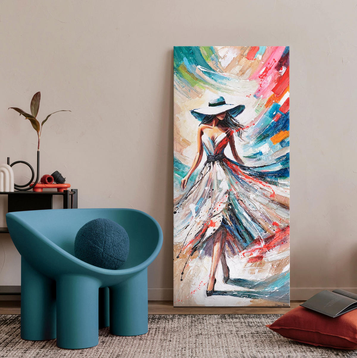 GEMÄLDE Aufsteigende Anmut auf Keilrahmen 115x50 cm - Multicolor, Holz (115/50cm) - YS-art gallery
