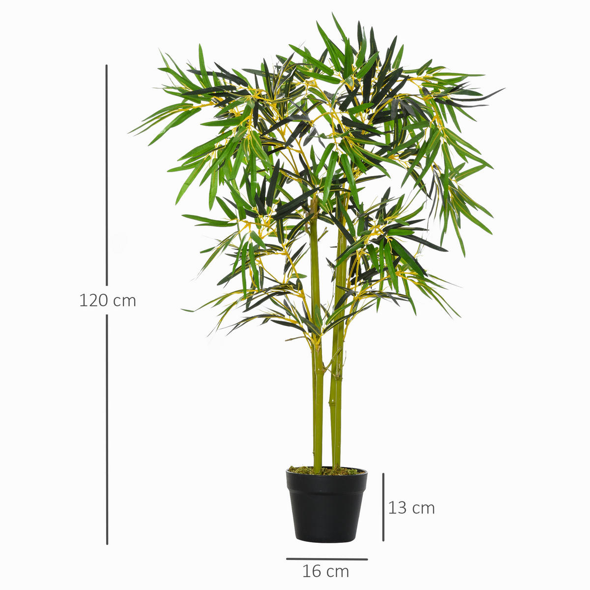 KUNSTPFLANZE, Künstlicher Bambus im Topf, für drinnen & draußen, Höhe 120 cm, pflegeleicht, Grün - Multicolor, Kunststoff (120cm) - FORIOUS