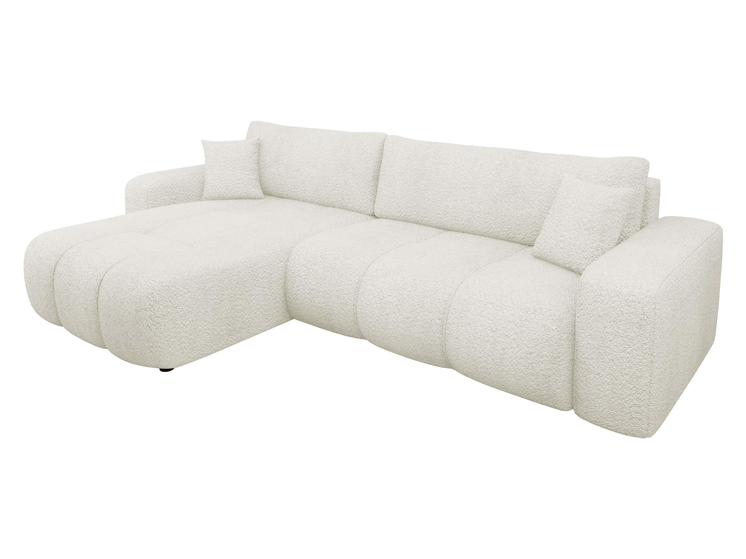 ECKSOFA Furyn Maxi Boucle - Creme/Schwarz, Holzwerkstoff/Kunststoff (274/145cm) - MIRJAN24