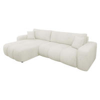 ECKSOFA Furyn Maxi Boucle - Creme/Schwarz, Holzwerkstoff/Kunststoff (274/145cm) - MIRJAN24