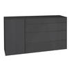 KOMMODE Elfi 169x42x89 Hochglanz Anthrazit/Glas Anthrazit - Anthrazit, Holzwerkstoff (169/89/42cm) - 58aufmkessel