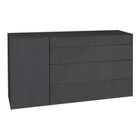 KOMMODE Elfi 169x42x89 Hochglanz Anthrazit/Glas Anthrazit - Anthrazit, Holzwerkstoff (169/89/42cm) - 58aufmkessel