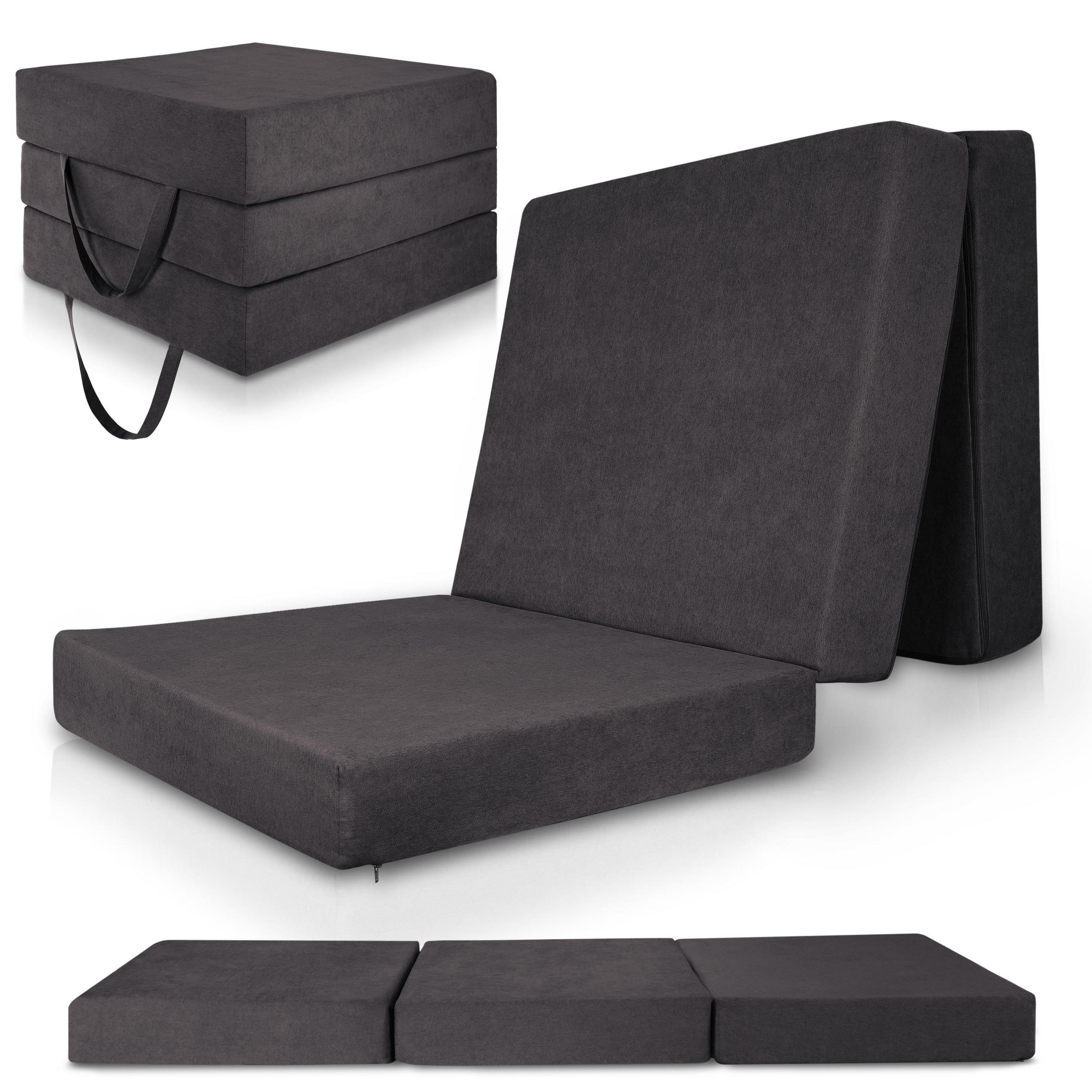 VISCO KLAPPMATRATZE VS95 201/90/14 cm Anthrazit - Anthrazit, Kunststoff/Textil (90/201cm) - Beautissu 