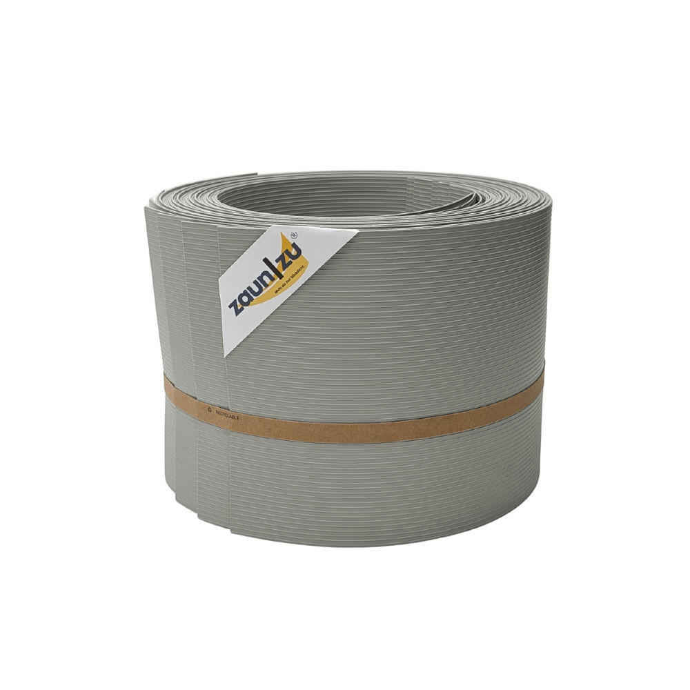 SICHTSCHUTZSTREIFEN Rille 10x Einzelstreifen 2,55m Sichtschutz Steingrau, 10 x 2,55m - Graubraun, Kunststoff (2550/19cm) - ZAUN|ZU