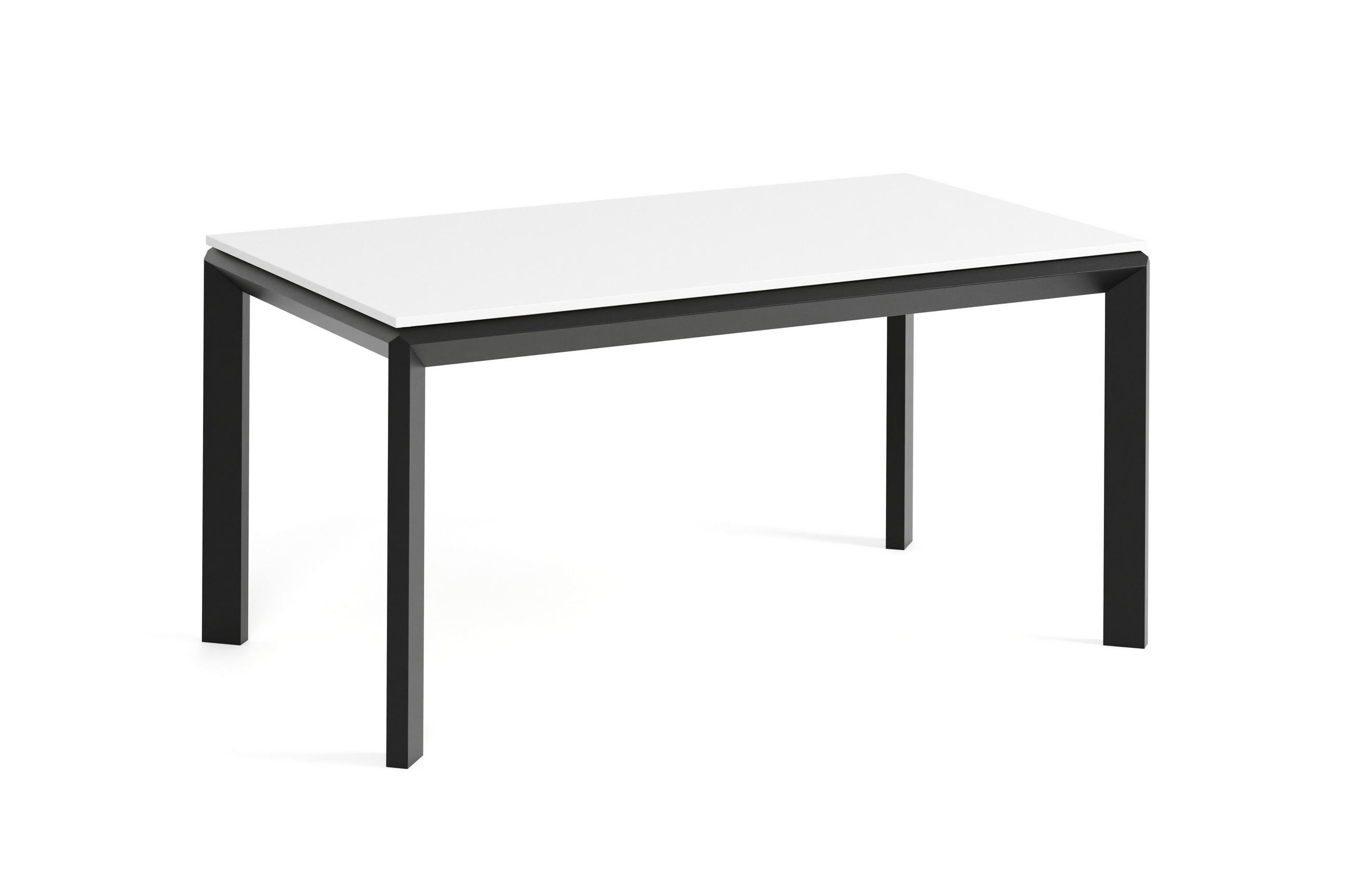 Meblini Esstisch Weiß, Schwarz 160x76x90 cm